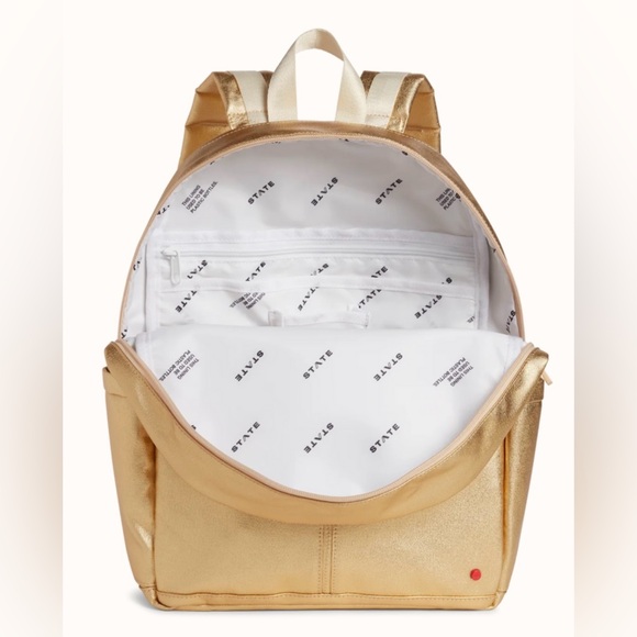 NWT State Bags Kane Kids Travel Backpack Metallic Gold - Picture 3 of 10
